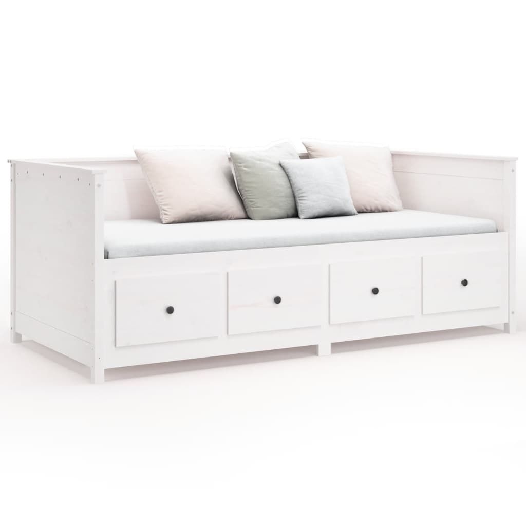 Daybed without mattress white 100x200 cm solid pine wood