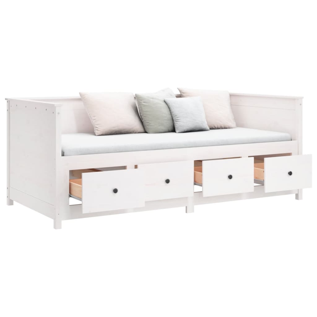 Daybed without mattress white 100x200 cm solid pine wood