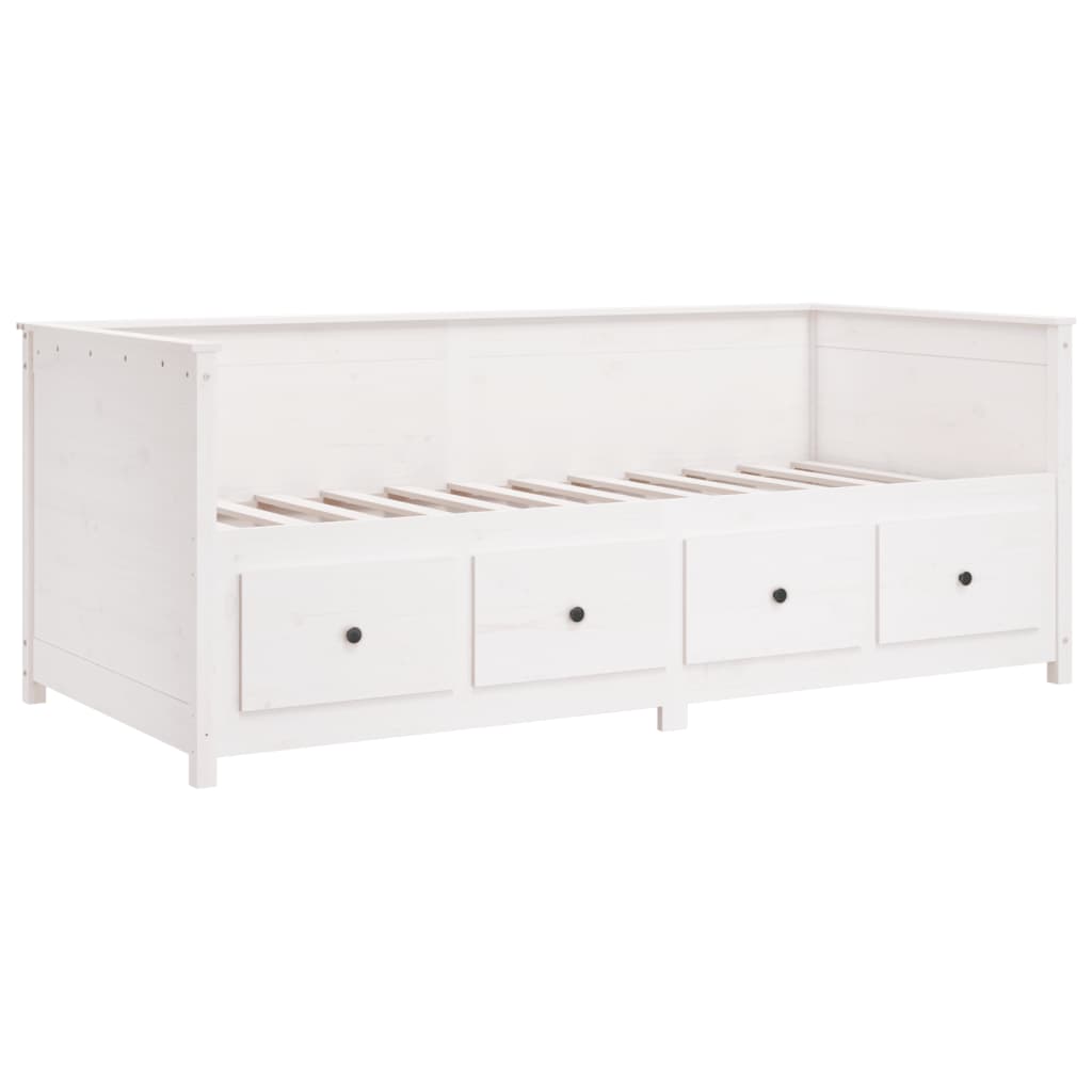 Daybed without mattress white 100x200 cm solid pine wood