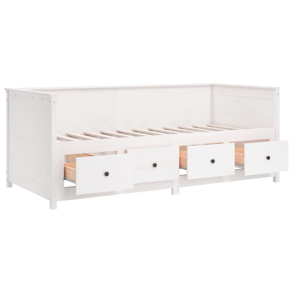 Daybed without mattress white 100x200 cm solid pine wood