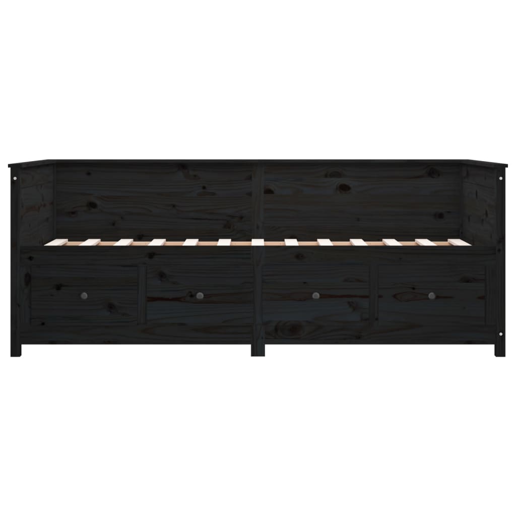 Daybed Black 90x200 cm Solid Pine