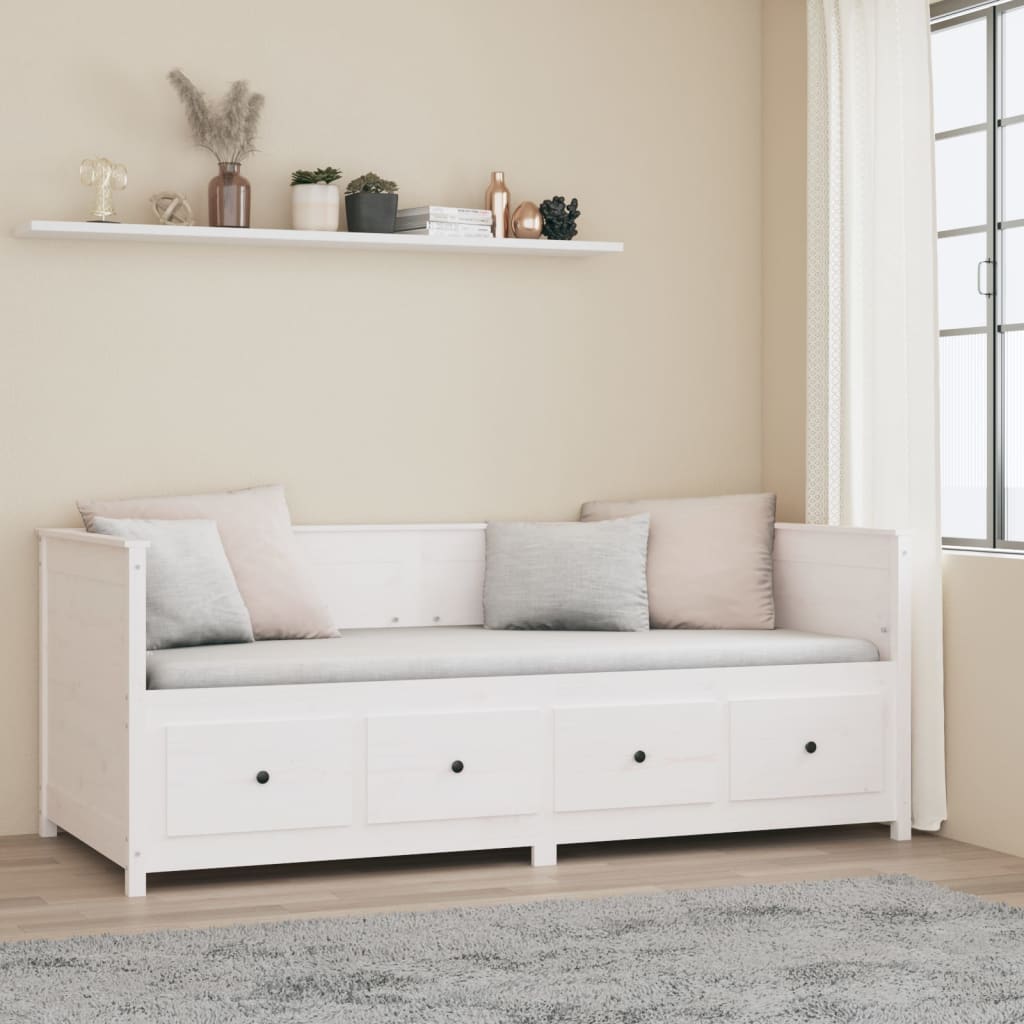 Daybed without mattress white 80x200 cm solid pine wood