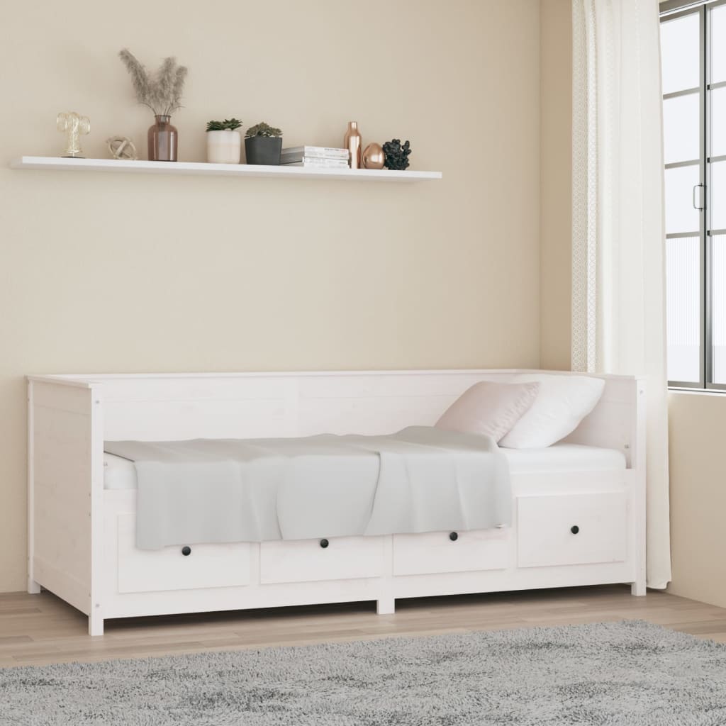 Daybed without mattress white 80x200 cm solid pine wood