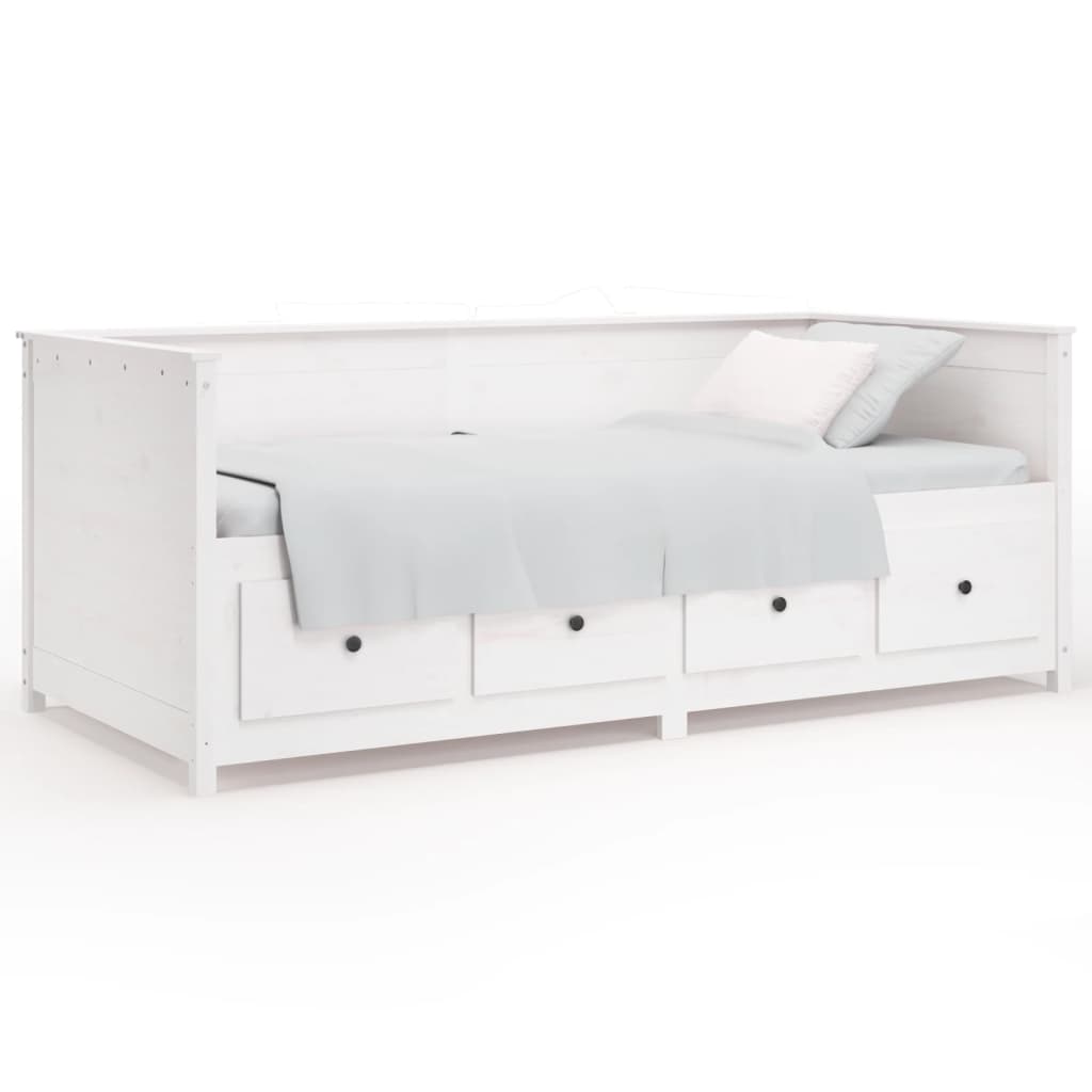 Daybed without mattress white 90x190 cm solid pine wood