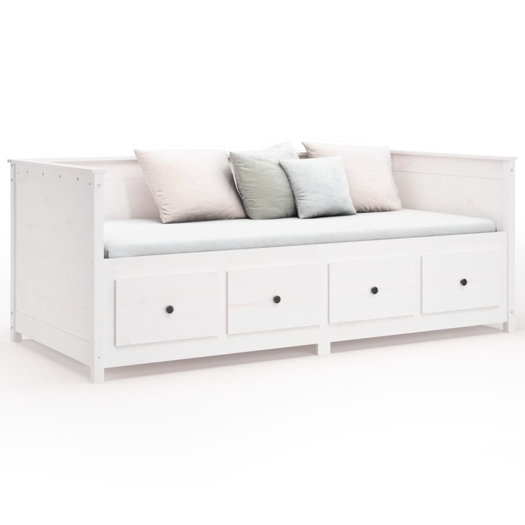 Daybed without mattress white 90x190 cm solid pine wood