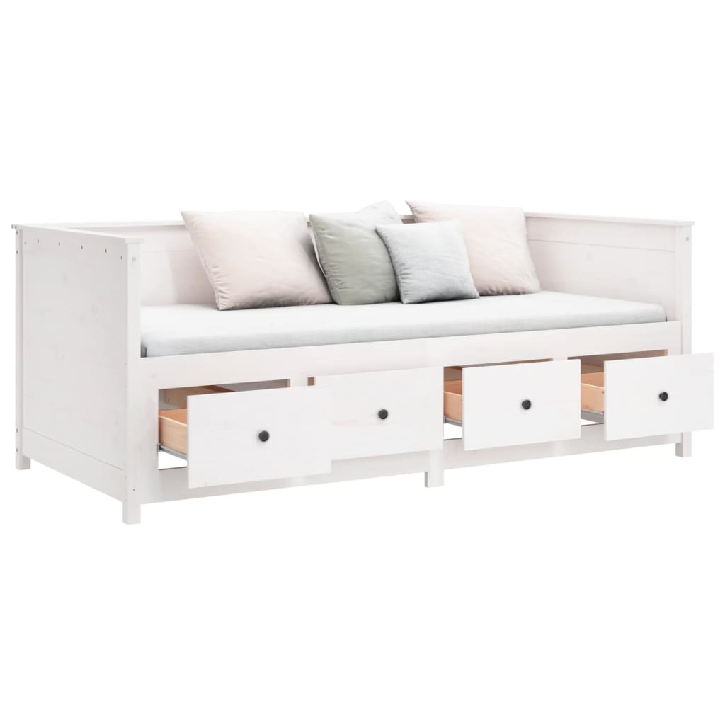 Daybed without mattress white 90x190 cm solid pine wood