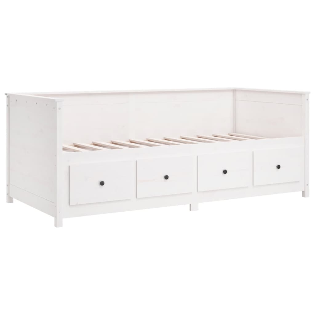 Daybed without mattress white 90x190 cm solid pine wood