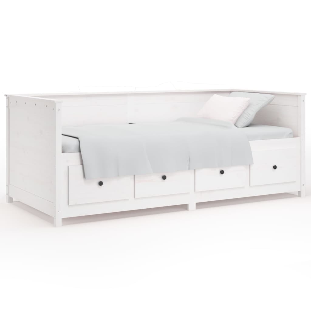 Daybed without mattress white 75x190 cm solid pine wood