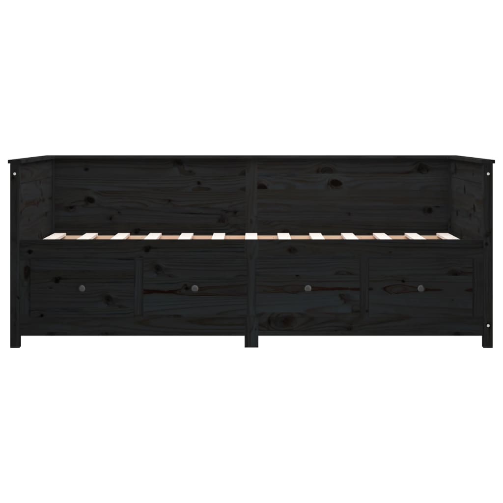 Daybed Black 75x190 cm Solid Pine