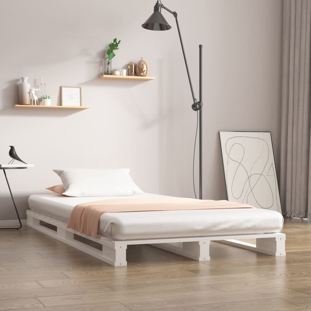 Pallet Bed White 90x200 cm Solid Pine