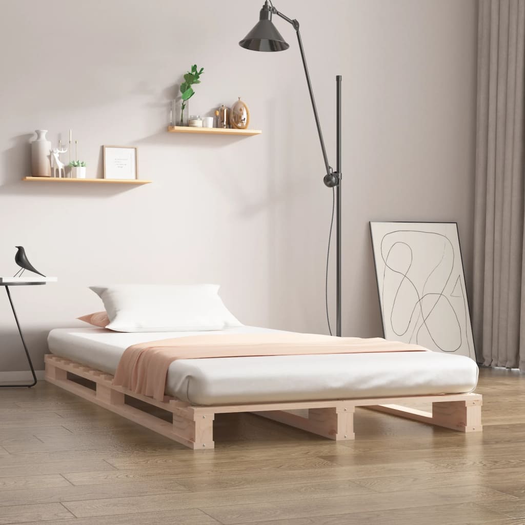 pallet bed 100x200 cm solid pine wood