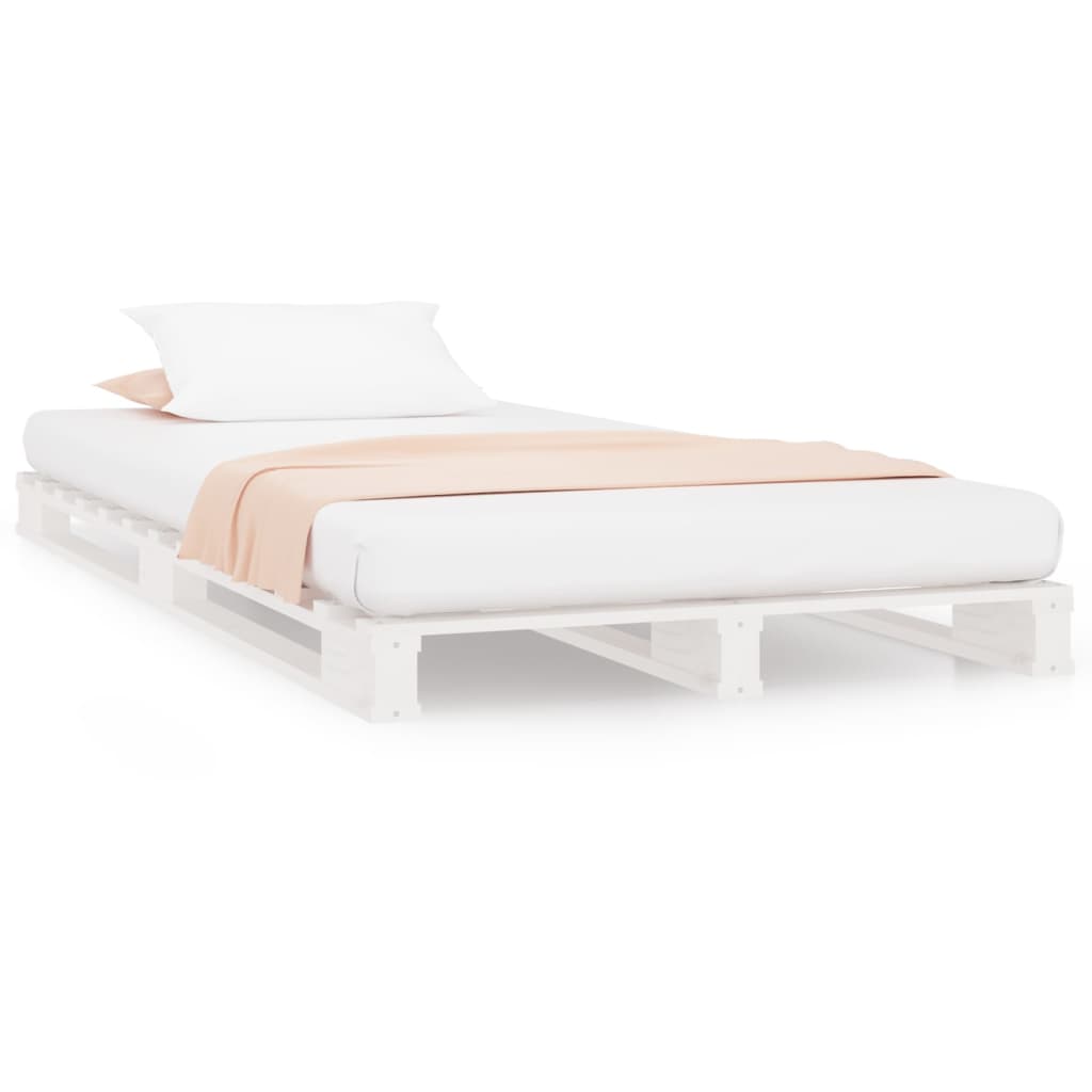 Pallet Bed White 100x200 cm Solid Pine Wood