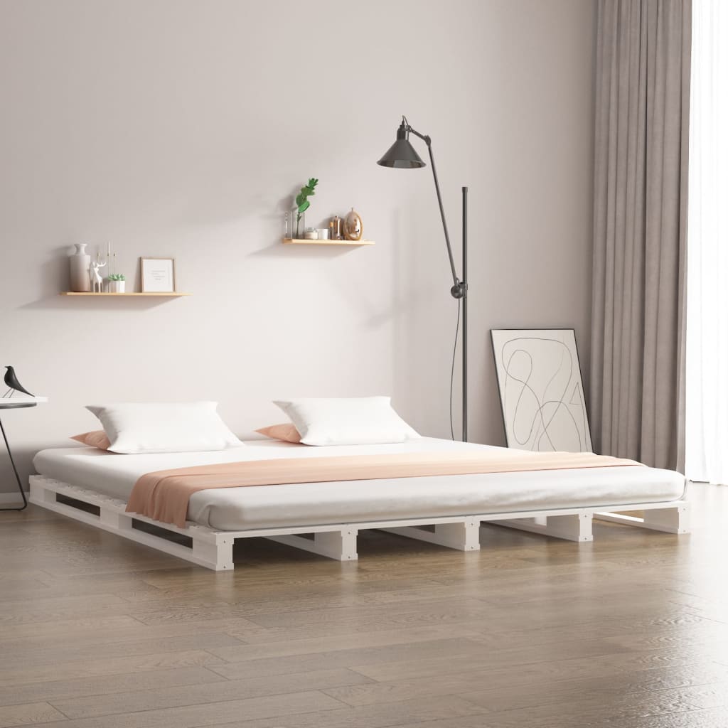 Pallet Bed White 120x200 cm Solid Pine Wood