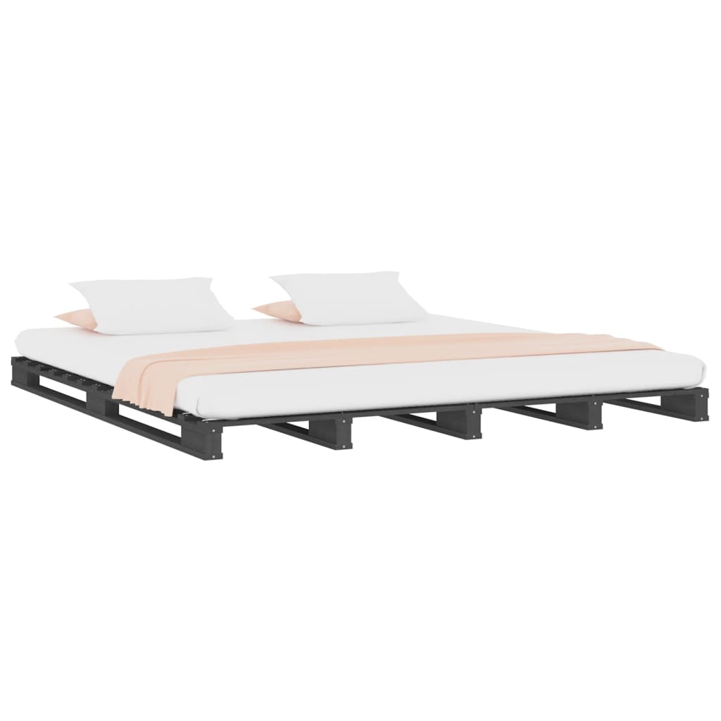 Pallet Bed Grey 120x200 cm Solid Pine Wood