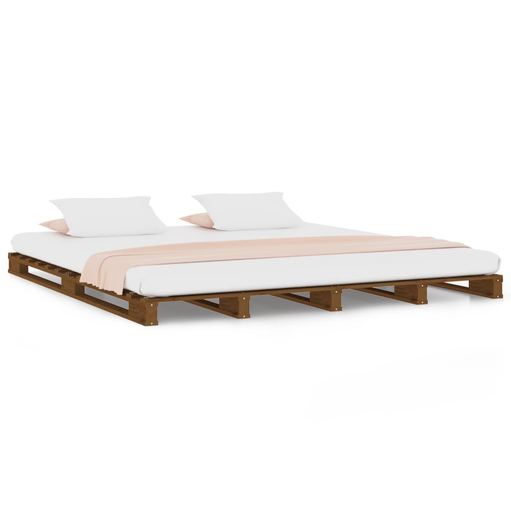 Pallet bed honey brown 120x200 cm solid pine wood