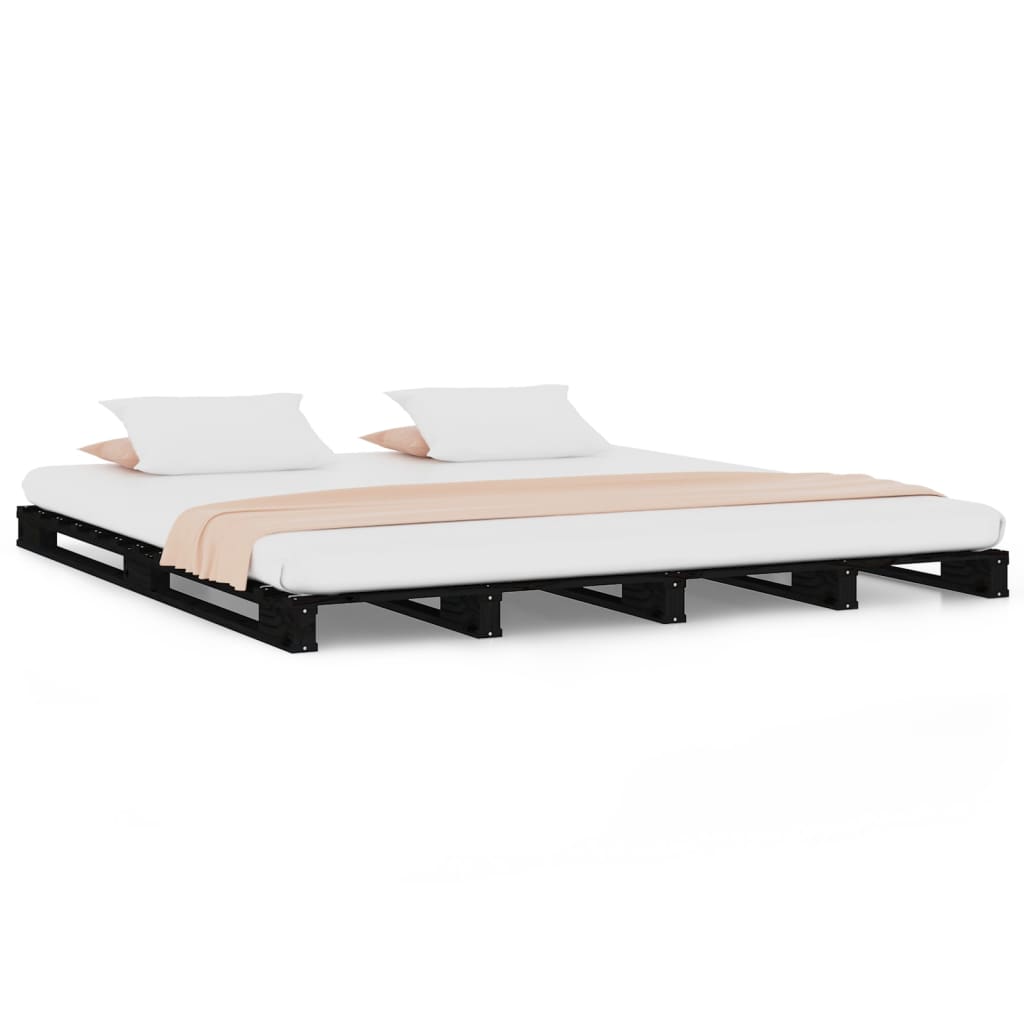 Pallet Bed Black 120x200 cm Solid Pine