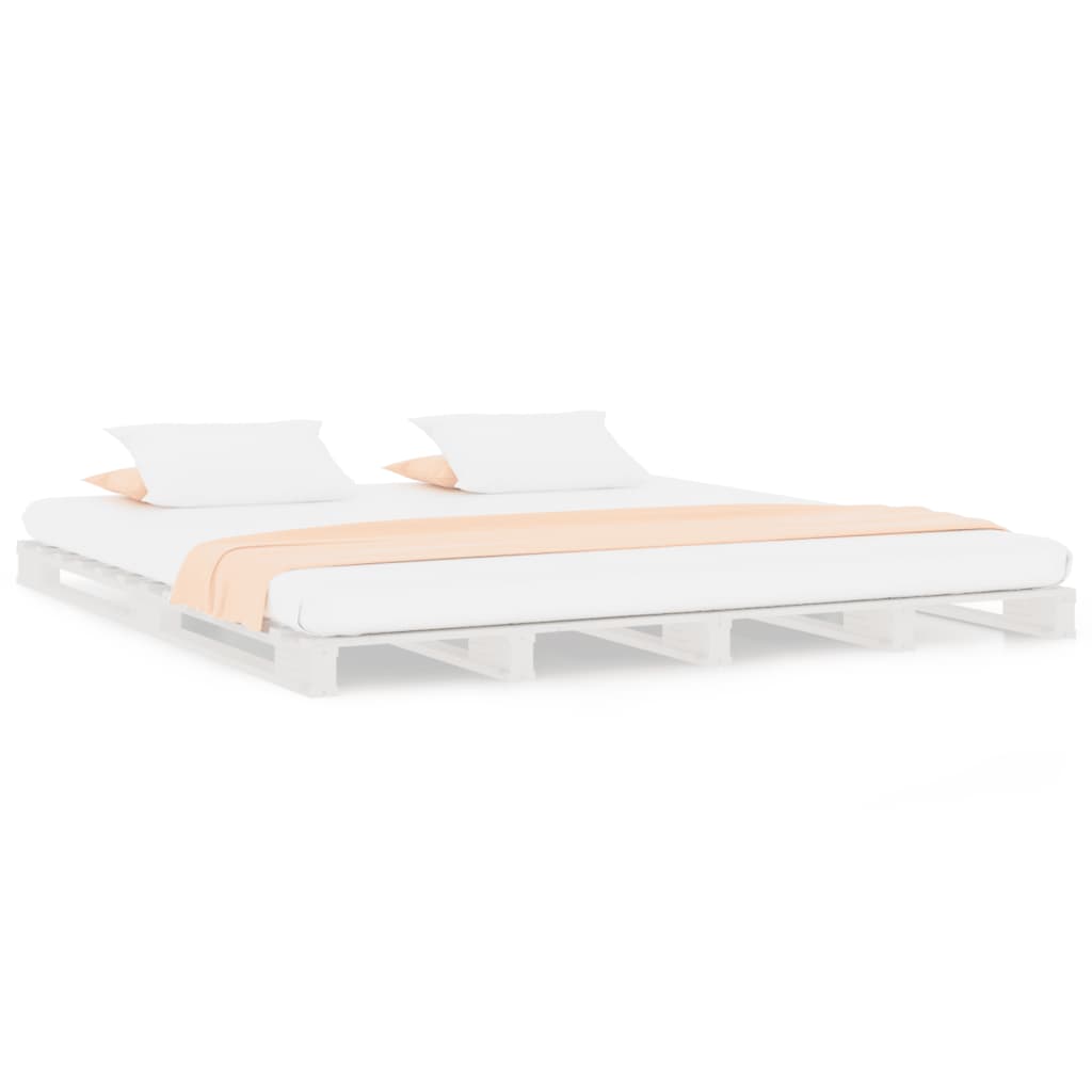 Pallet Bed White 150x200 cm Solid Wood