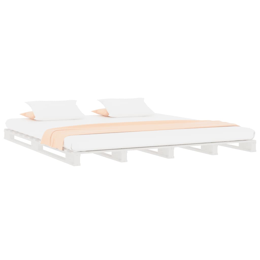 Pallet Bed White 150x200 cm Solid Wood