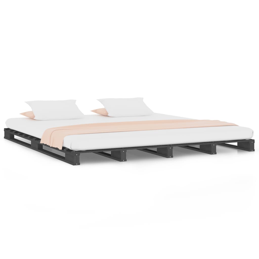 Pallet Bed Grey 150x200 cm Solid Wood