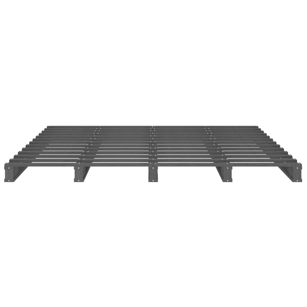 Pallet Bed Grey 150x200 cm Solid Wood