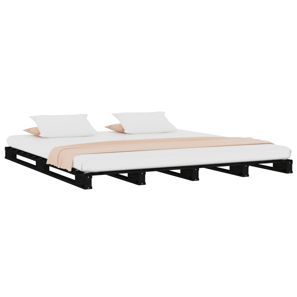 Pallet Bed Black 120x190 cm Solid Pine