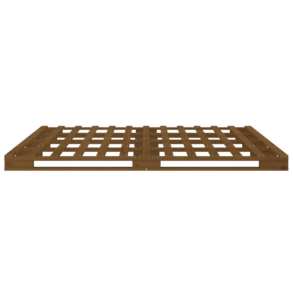 Pallet bed honey brown 140x190 cm solid pine wood