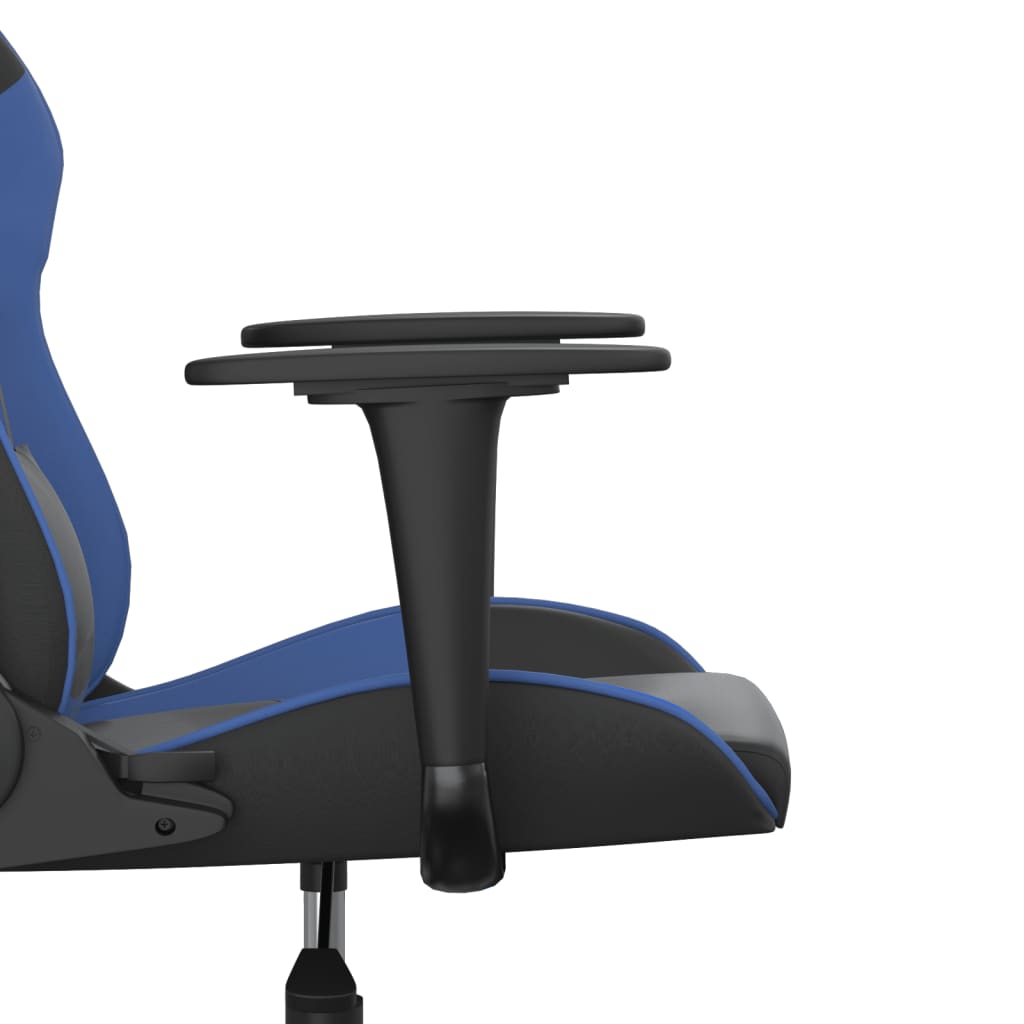 Gaming-Stuhl mit Massagefunktion Schwarz und Blau Kunstleder