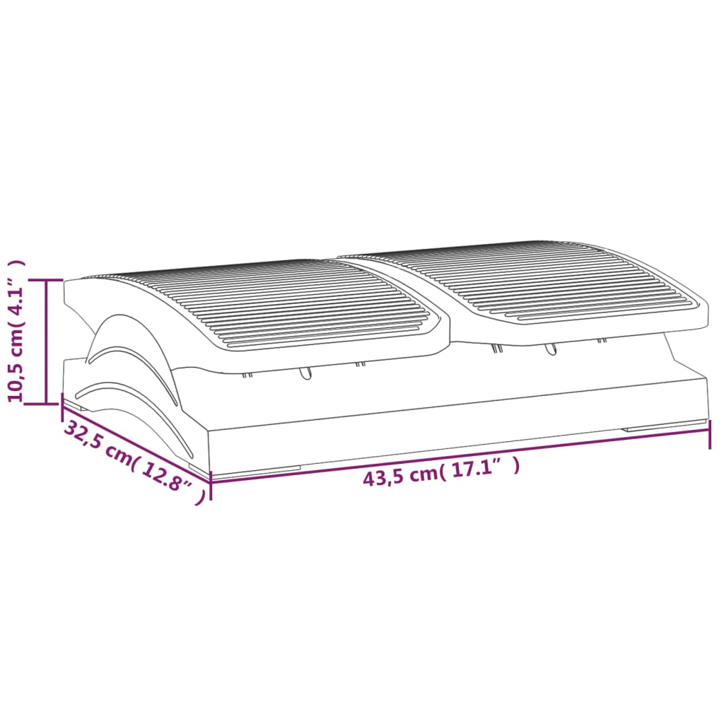 Footrest Black 43.5x32.5x10.5 cm