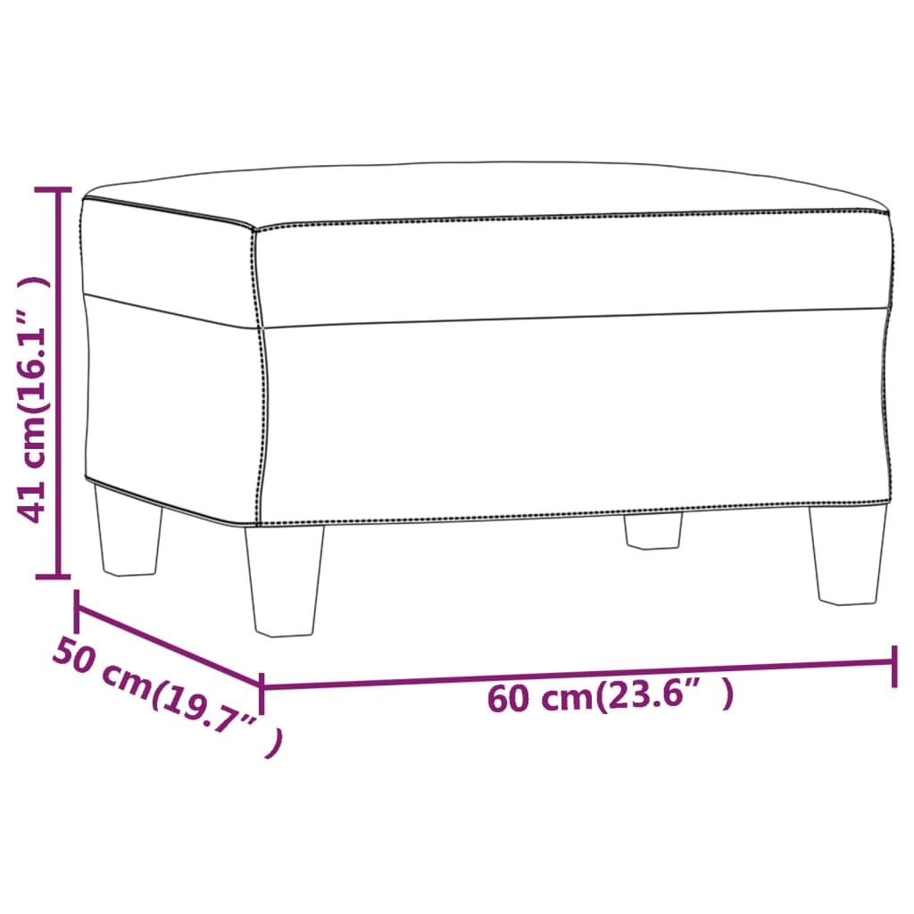 Fußhocker Creme 60x50x41 cm Mikrofasergewebe