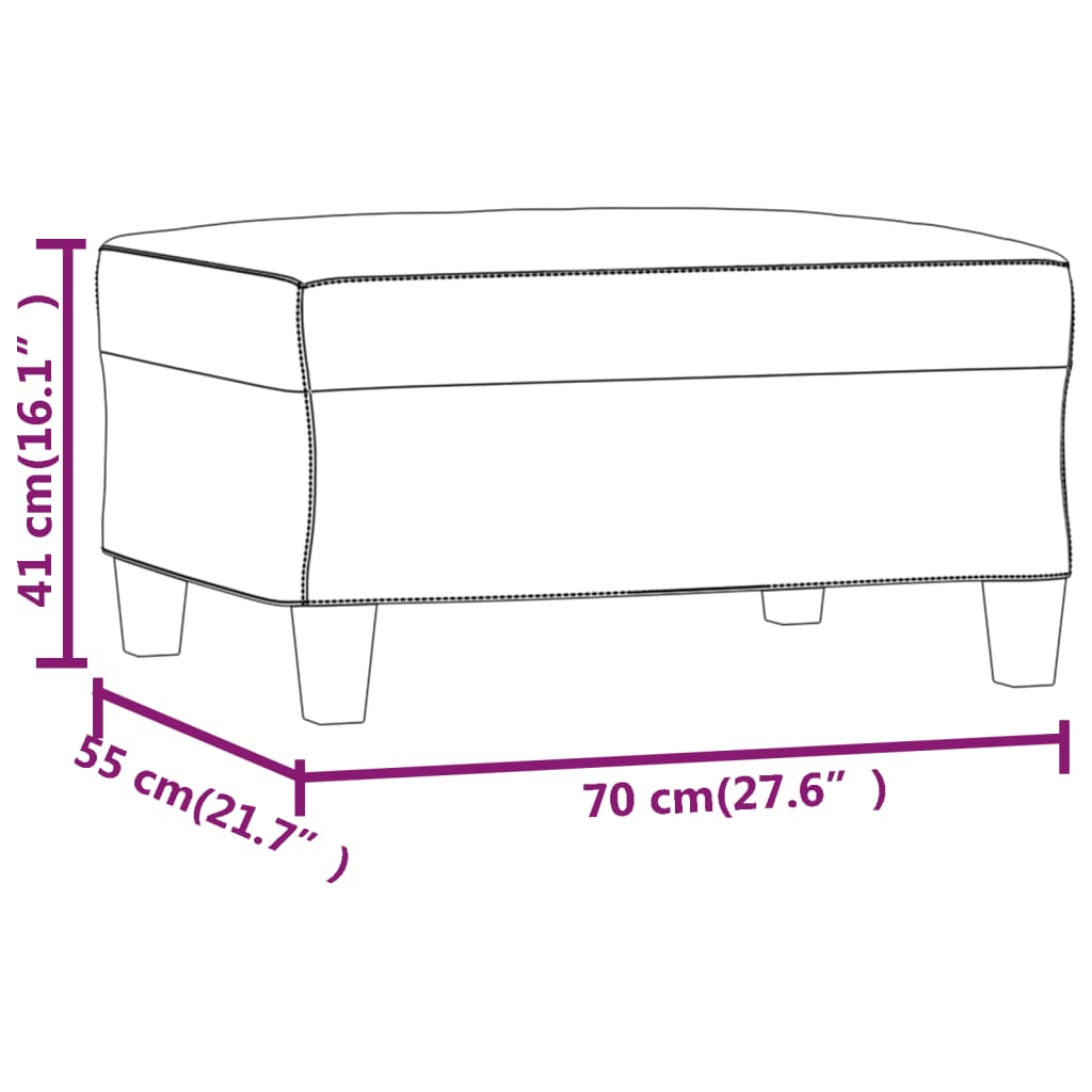 Fußhocker Creme 70x55x41 cm Mikrofasergewebe