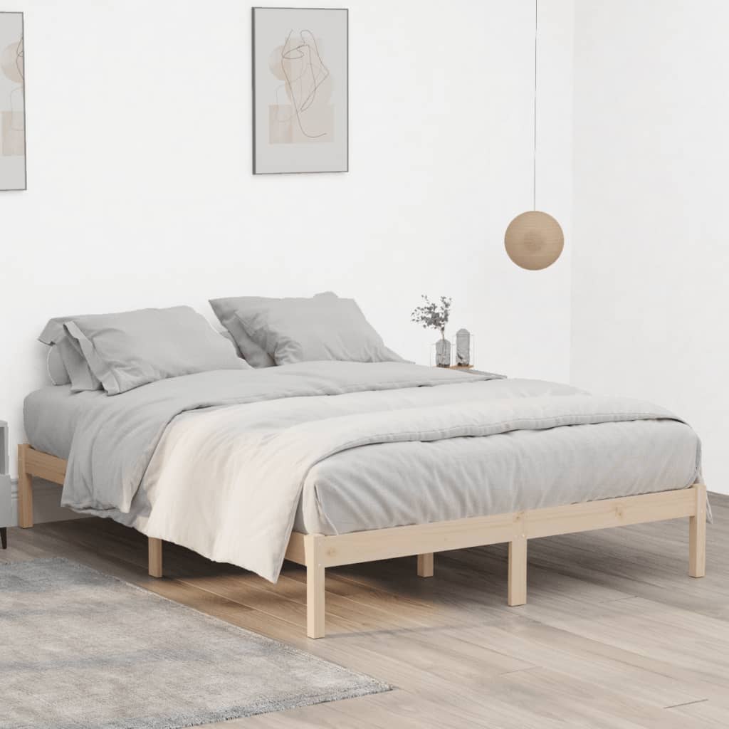 Solid wood bed without mattress 152x203 cm pine