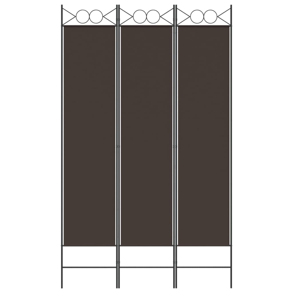 3-tlg. Paravent Braun 120x200 cm Stoff