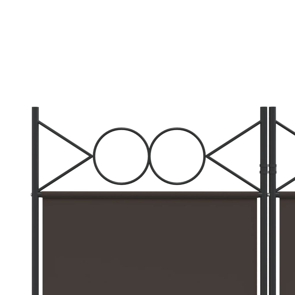 5-tlg. Paravent Braun 200x200 cm Stoff