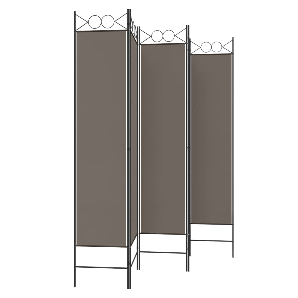 5-tlg. Paravent Anthrazit 200x200 cm Stoff