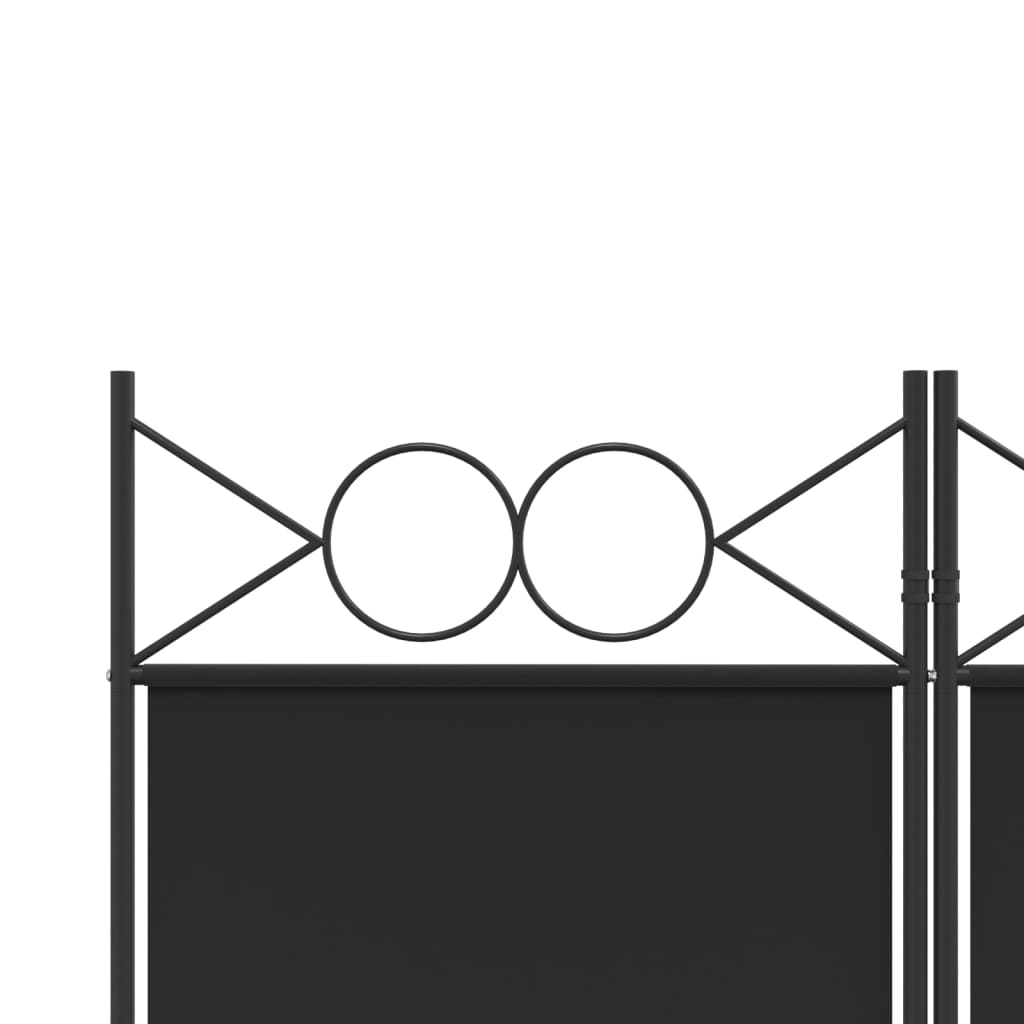 3-tlg. Paravent Schwarz 120x220 cm Stoff