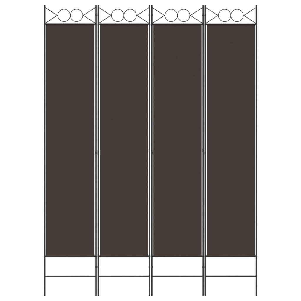 4-tlg. Paravent Braun 160x220 cm Stoff