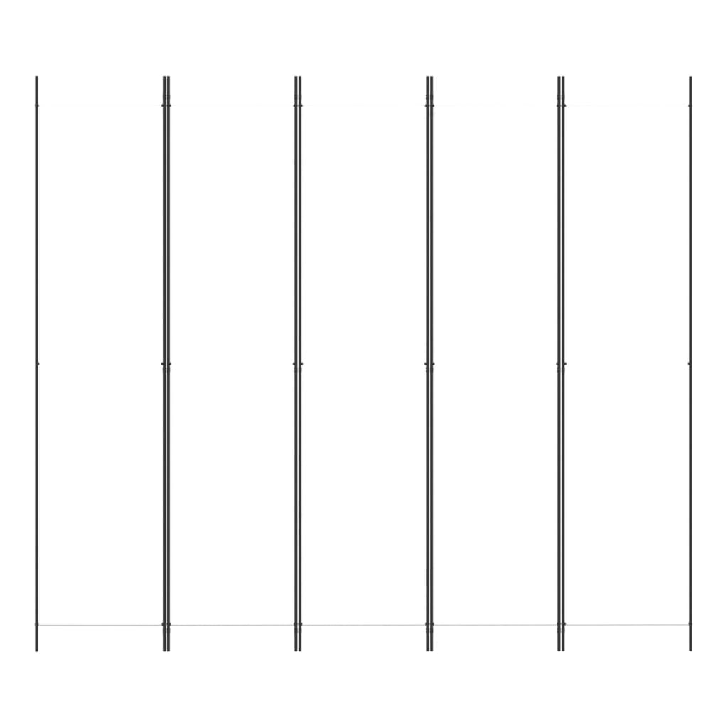 5-tlg. Paravent Weiß 250x220 cm Stoff