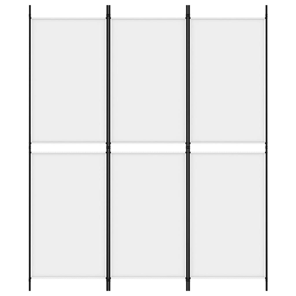 3-tlg. Paravent Weiß 150x180 cm Stoff