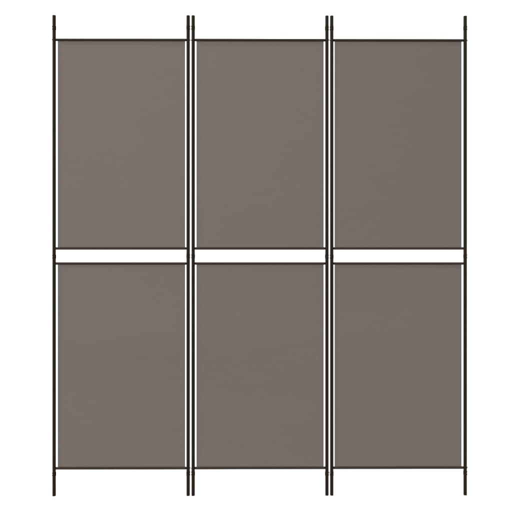 3-tlg. Paravent Anthrazit 150x180 cm Stoff