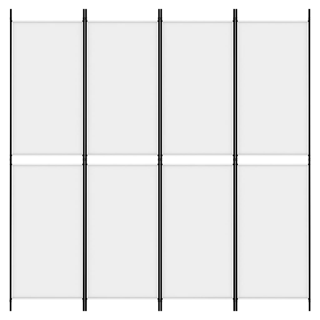 4-tlg. Paravent Weiß 200x200 cm Stoff