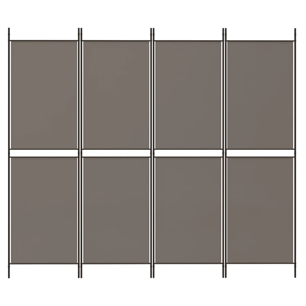 4-tlg. Paravent Anthrazit 200x200 cm Stoff