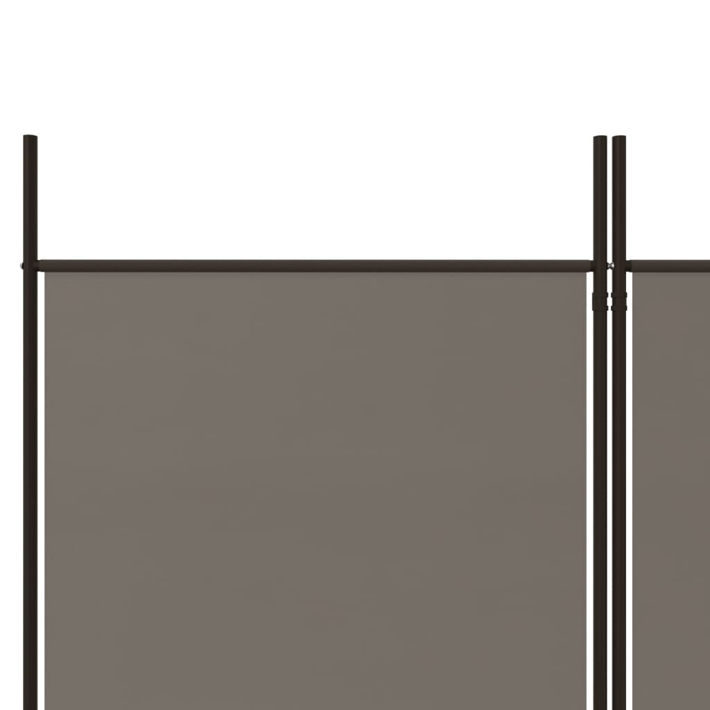 6-tlg. Paravent Anthrazit 300x200 cm Stoff