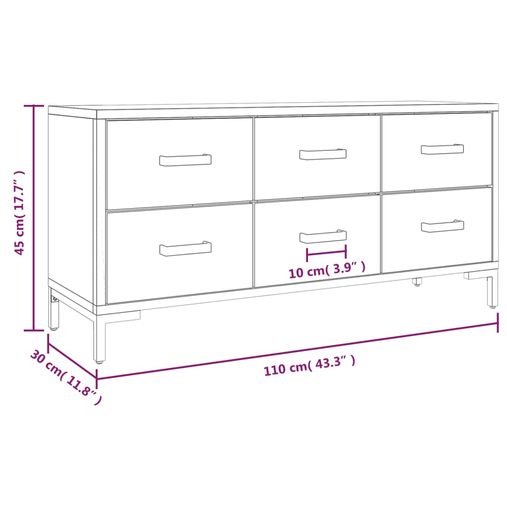 Bank mit Stauraum Schwarz 110x30x45 cm Massivholz Kiefer