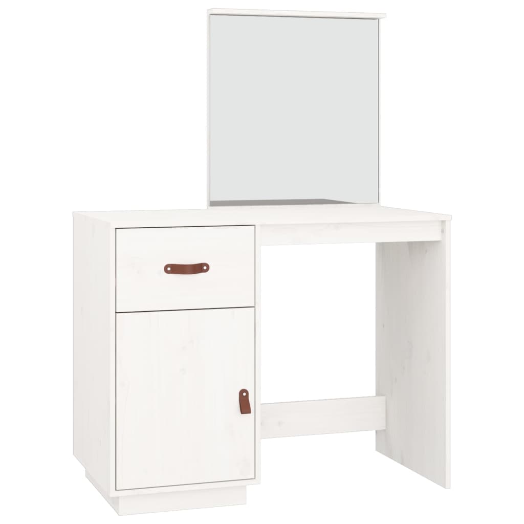 Dressing Table White 95x50x134 cm Solid Pine