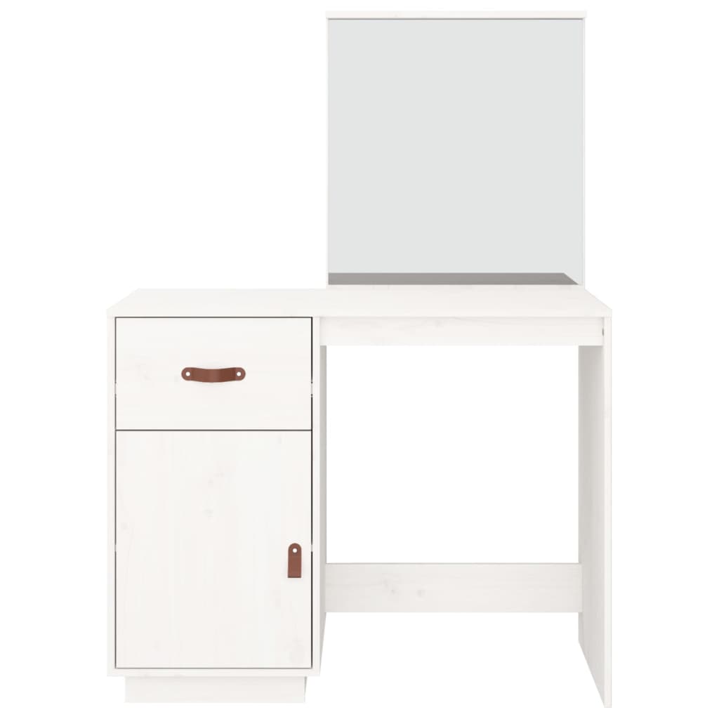 Dressing Table White 95x50x134 cm Solid Pine