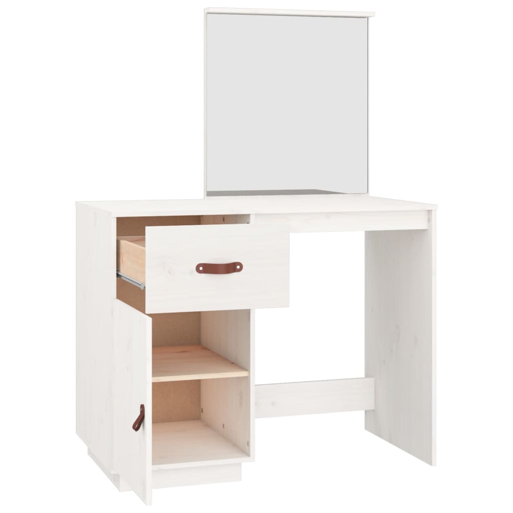 Dressing Table White 95x50x134 cm Solid Pine