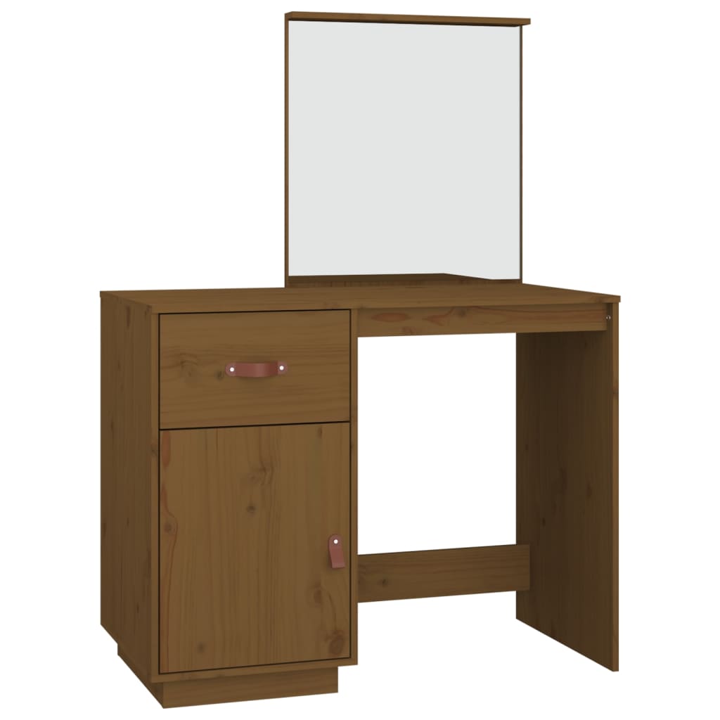 Dressing table honey brown 95x50x134 cm solid pine wood