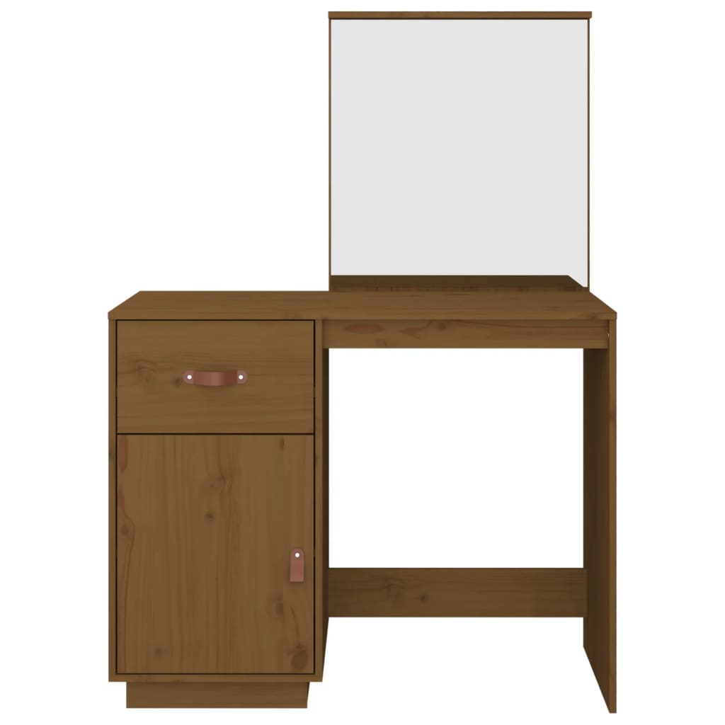 Dressing table honey brown 95x50x134 cm solid pine wood