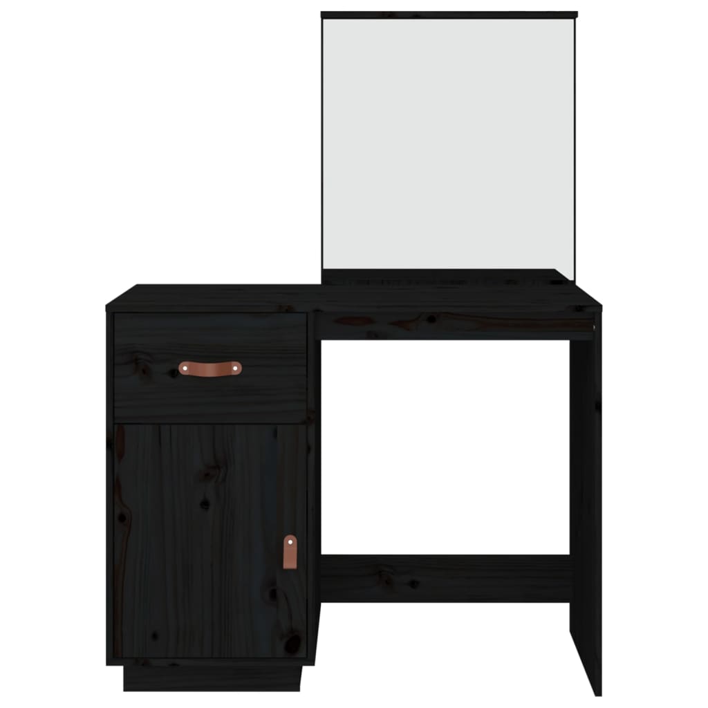 Dressing Table Black 95x50x134 cm Solid Pine