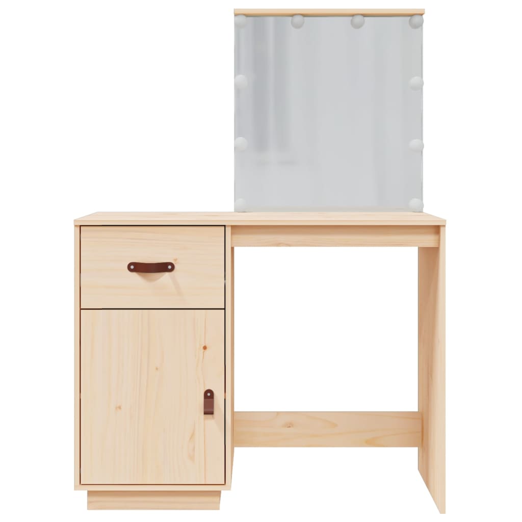 Dressing table with LED 95x50x133.5 cm solid pine wood